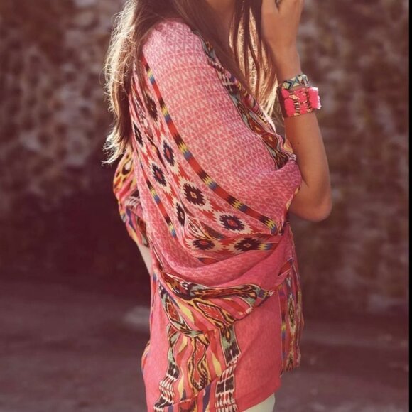 Anthropologie Tanvi Kedia Shivali Doman Sleeve Top Pink Size XS‎ Bohemian Boho - Picture 10 of 11
